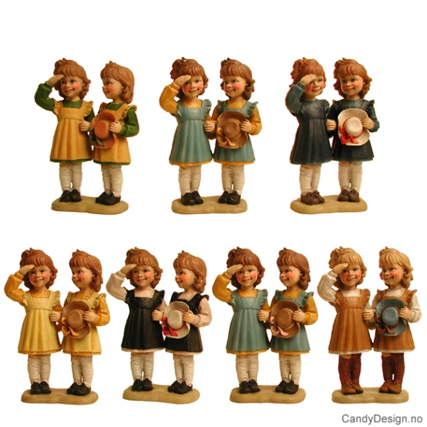 Tvillinger med hatt med hattebånd assortert