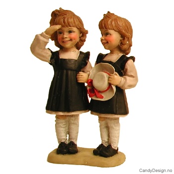 Tvillinger med hatt med hattebånd - Hvit og sort