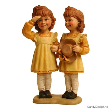 Tvillinger med hatt med hattebånd - Gul med gult