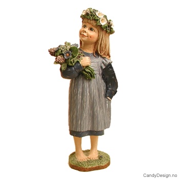 Pike med blomsterbukett - Blå/blå