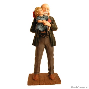 Stående Carl Larsson med datter