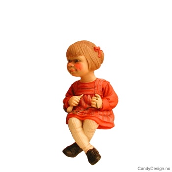 Carl Larsson små sittende figurer - Liten pike med strikketøy