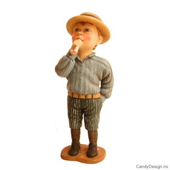 Små stående Carl Larsson figurer - Gutt med sukkerstang