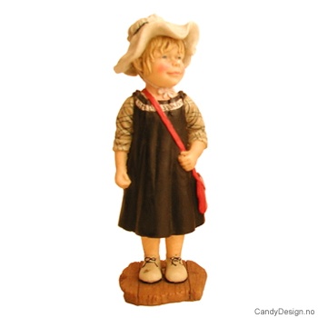 Små stående Carl Larsson figurer - Pike i sort