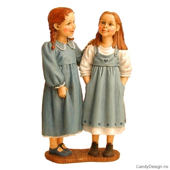 Doble Carl Larsson ungdommer stående - To piker