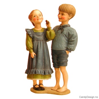 Carl Larsson figurer  Gutt og pike i blå/grønn