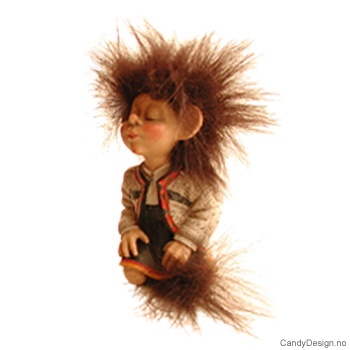 Medium troll liggende og sittende på kant - Kyssende trollpike