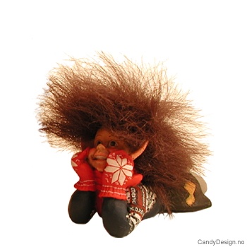 Mini liggende/sittende vintertroll