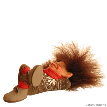 Mini liggende/sittende vintertroll