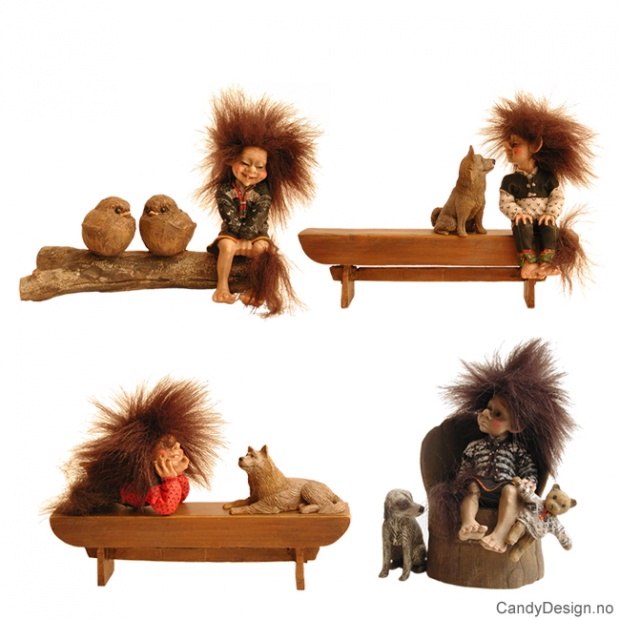 Minitroll med hund - Assortert