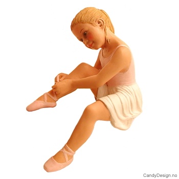 Ballett jente figur - Rosa og hvit knytter sko