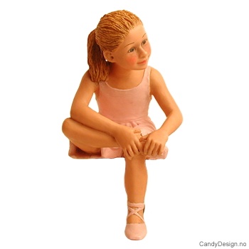 Ballett jente figur - Rosa med fot over kne