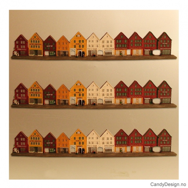 Bryggen i Bergen suvenir magnet - medium