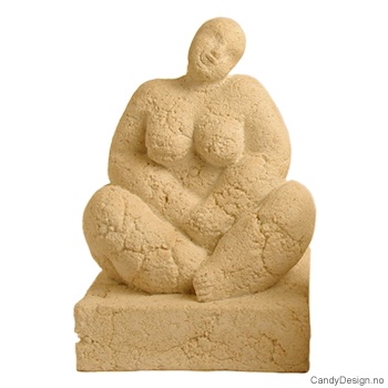Sandstein kvinne i Lotusstilling skulptur