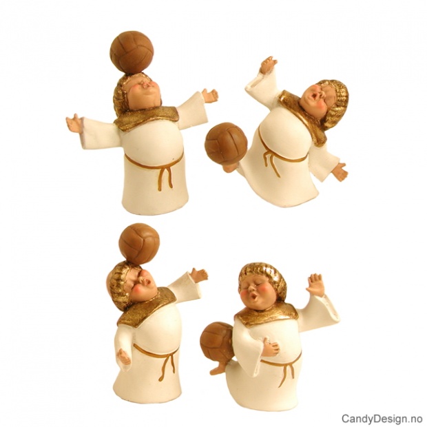 Munks playing football - white