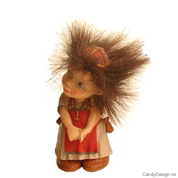 Store forelskede vikingebarn enkle figurer med fluffy hår  Viking pike sjenert