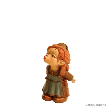 Små forelskede enkle vikingebarn figurer  Kyssende vikingpike