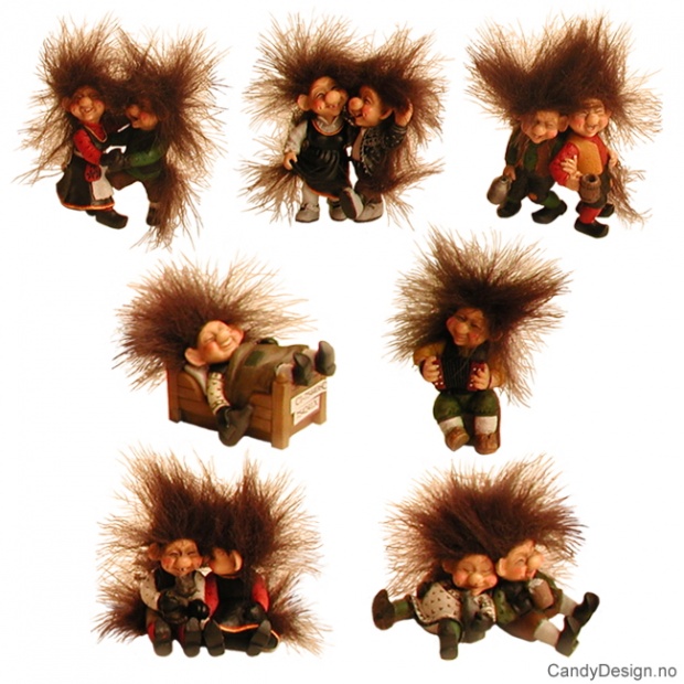 Partytrolls with fluffy hair assorted