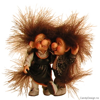 Partytroll med fluffy hår