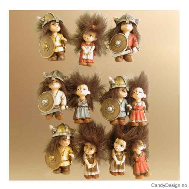 Suvenir Vikingmagneter med fluffy hår