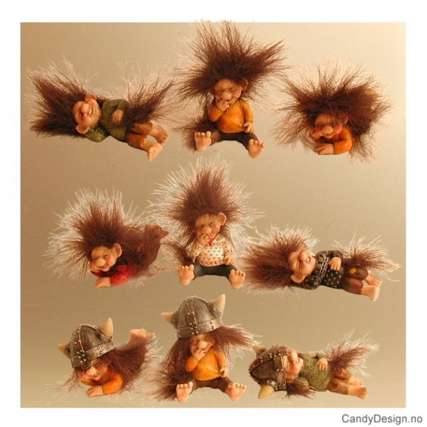 Viking suvenirmagneter - små liggende og sittende