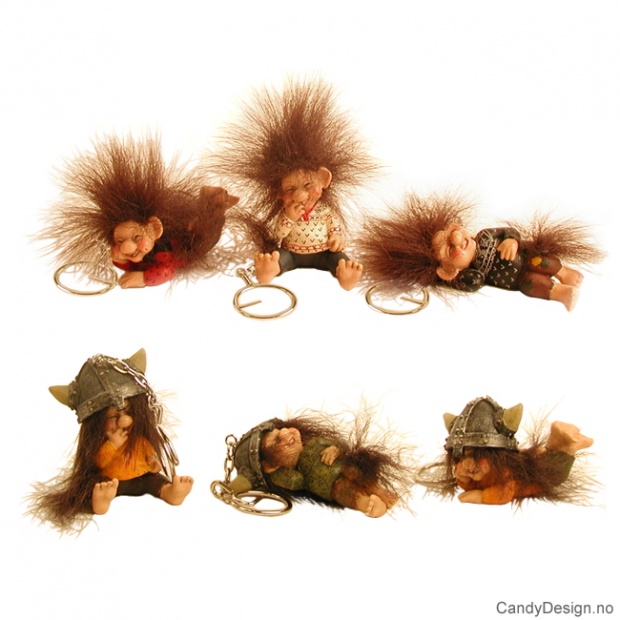 Viking suvenir nøkkelringer - små liggende og sittende