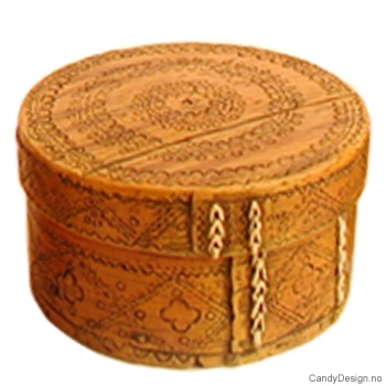 Antikk brun boks med lokk