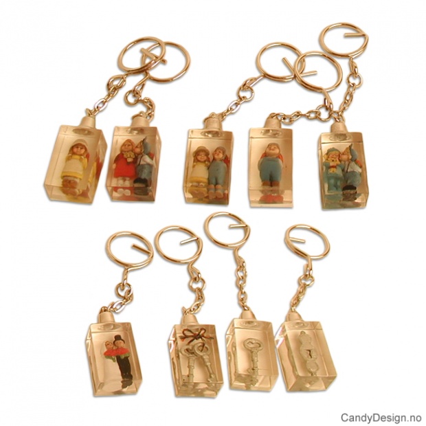 Keychains with figurines assorted