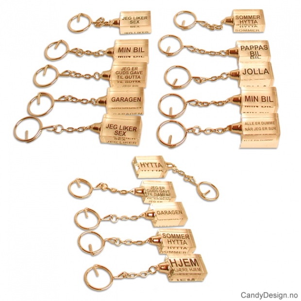Nøkkelringer med tekst