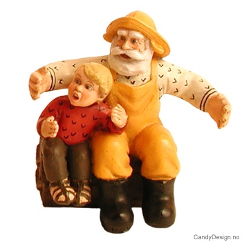 Liten fisker med barnebarn