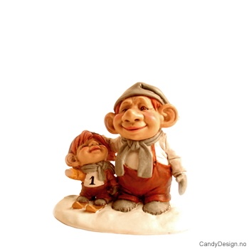 Lite tablå - vinterbarn - Far og sønn