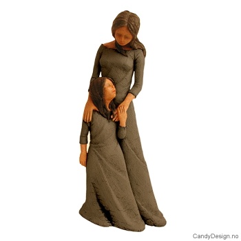 Mor og datter figur stående