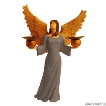 Engel figur med lysholder