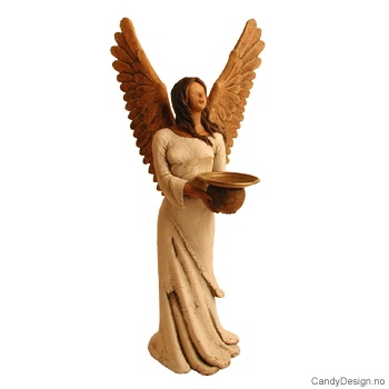 Engel figur med lysholder