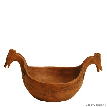 Antikvitet medium brun - Skål med hestehode