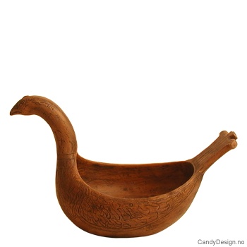 Antikvitet medium brun - Skål med due   