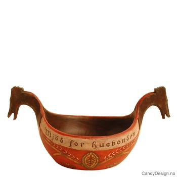 Antikviteter medium farge  Skål med hestehode