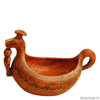 Antikviteter medium farge - Skål med drake og gutt