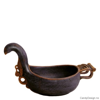 Antikviteter medium farge  Skål med due og dekor