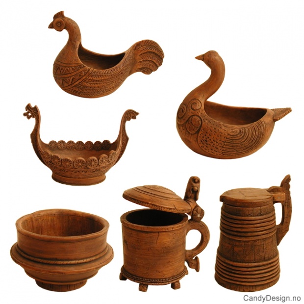 Antikviteter store brune assortert