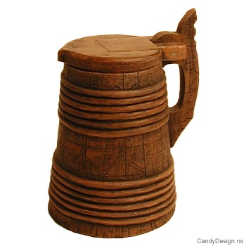 Antikvitet stor brun  Ølkrus