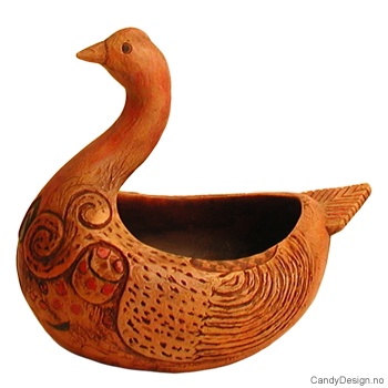 Antikvitet stor i farger  Skål med due