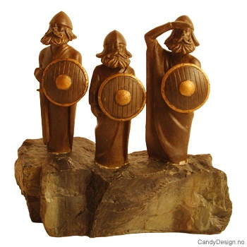 3 modern vikings on rock