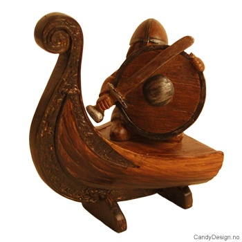 Viking without horns and part of ship