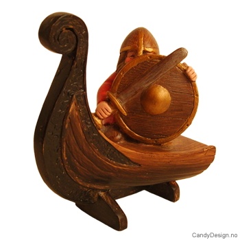 Viking without horns and part of ship