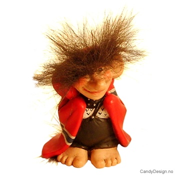 Troll med Norsk flagg - orange genser