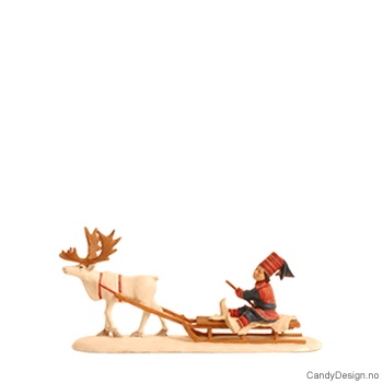 Lapps with reindeer and sled souvenir