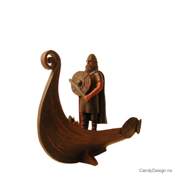 Vikingship with viking