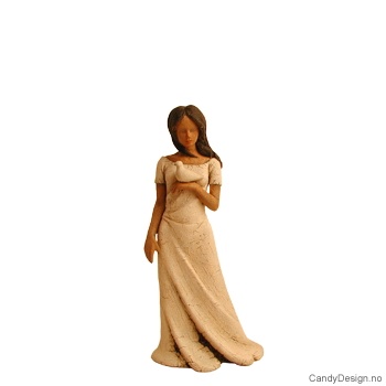 Dame med fugl  mini figur