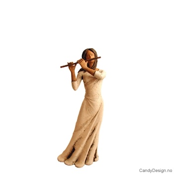 Dame med fløyte  mini figur